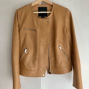 Club Monaco Ohwen Leather Jacket in Tan, size M Medium
